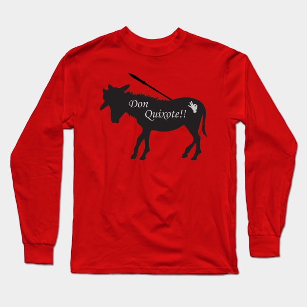 Don Quixote Buckwheat Otay Donkey MUTCD Sign Long Sleeve T-Shirt by HipsterSketch